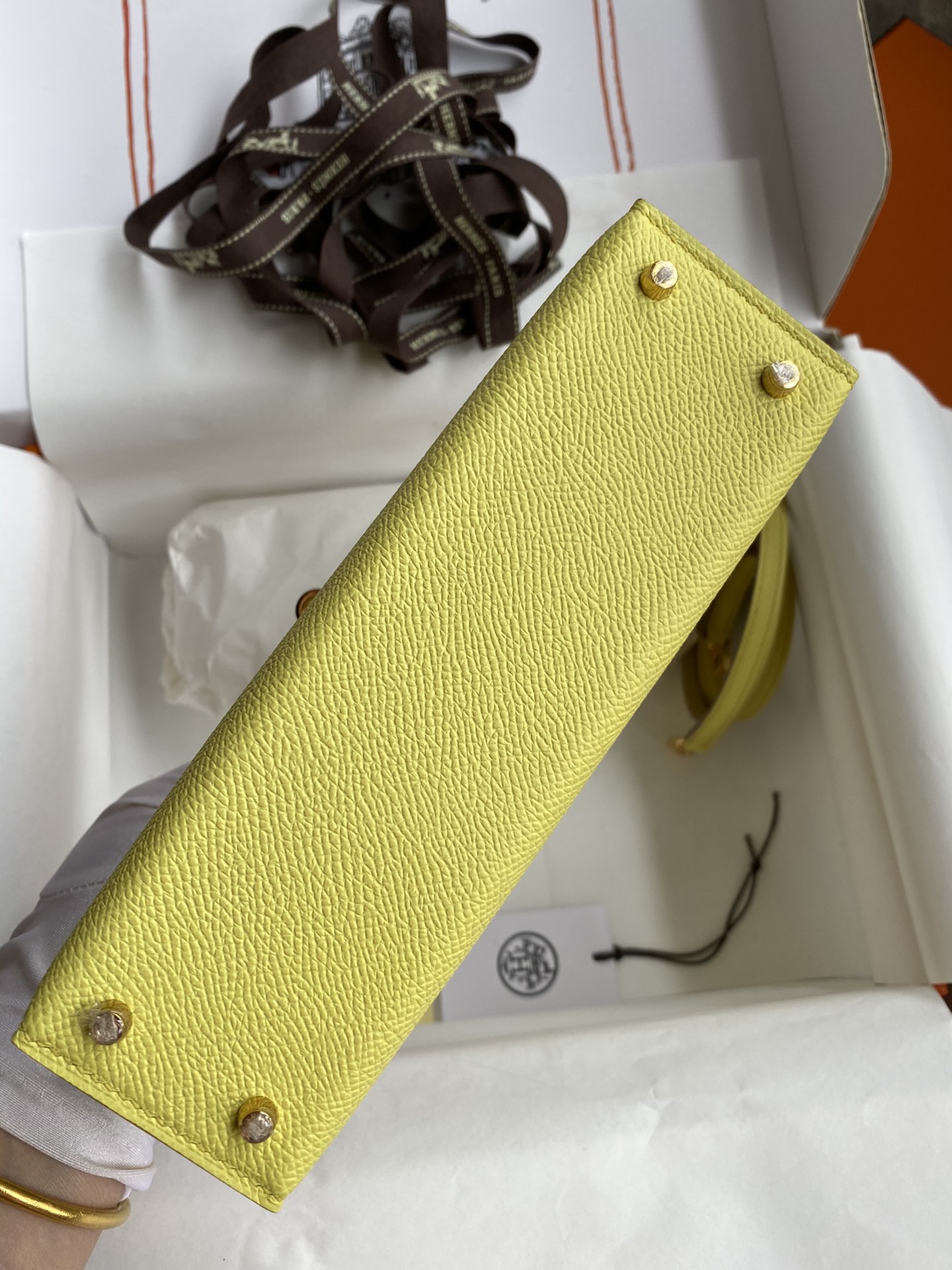 Hermes Kelly Mini II Bag 19CM In Jaune Poussin Epsom Leather